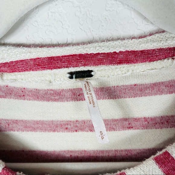 Free People red white striped peplum jacket - Picture 9 of 16